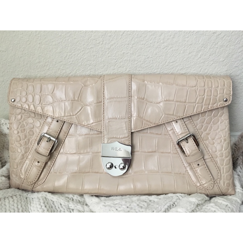 Ralph Lauren Crocodile Oversize Clutch